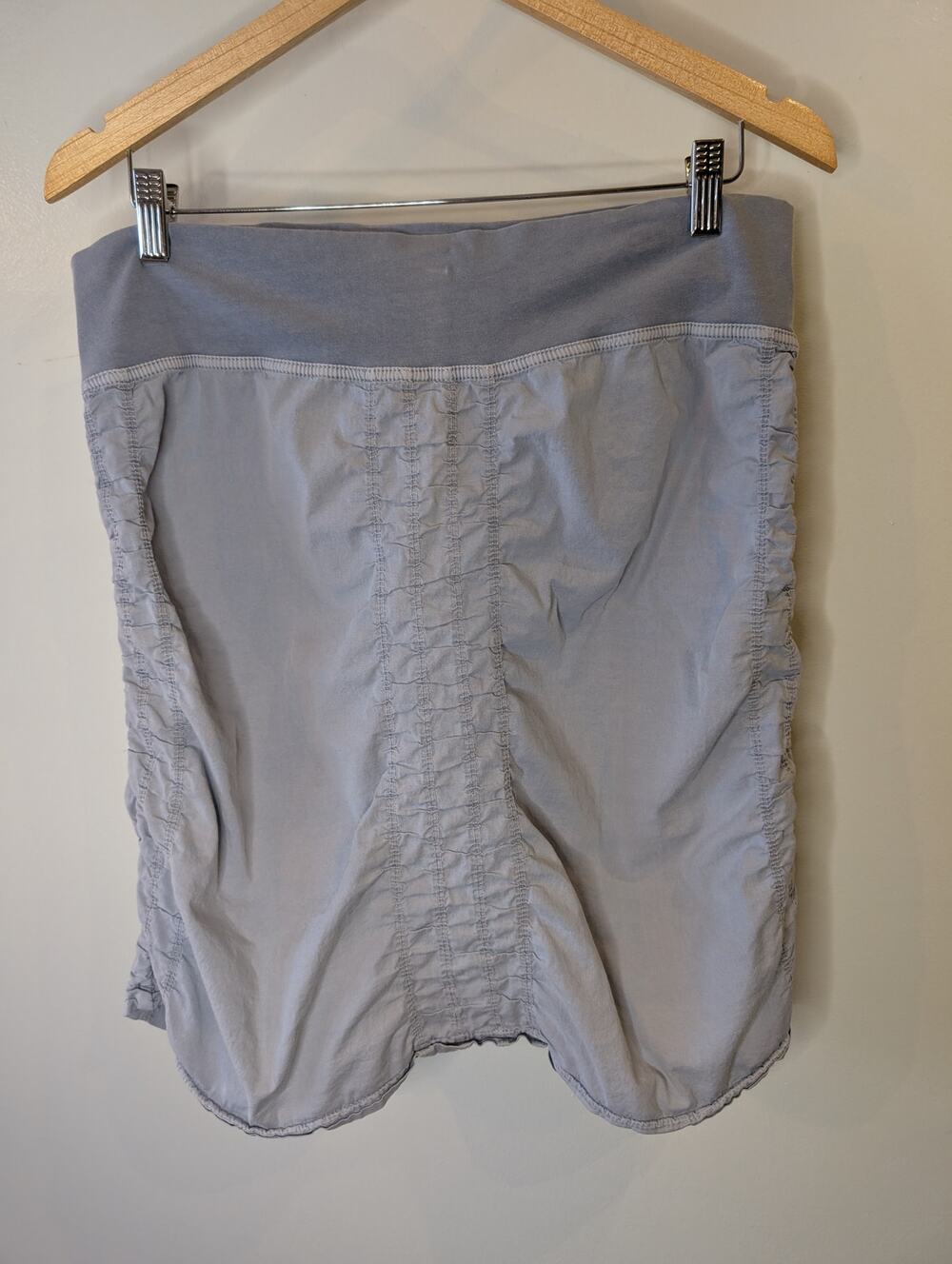 Wearables Gray Ruched Smocked Athletic Skirt Wide Waistband Large